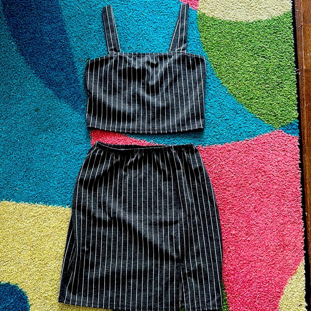 Matching top and mini skirt